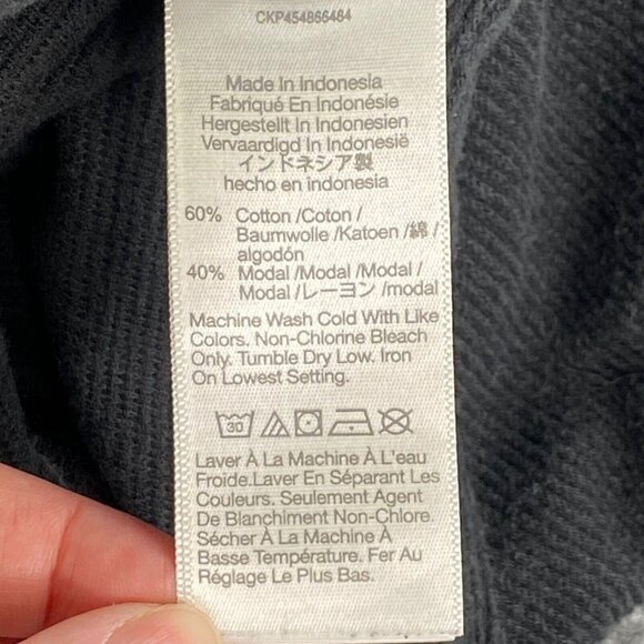 Madewell Top Womens Small Black Drapey Ottoman Jacquard Faux Wrap Drawstring - Picture 8 of 10